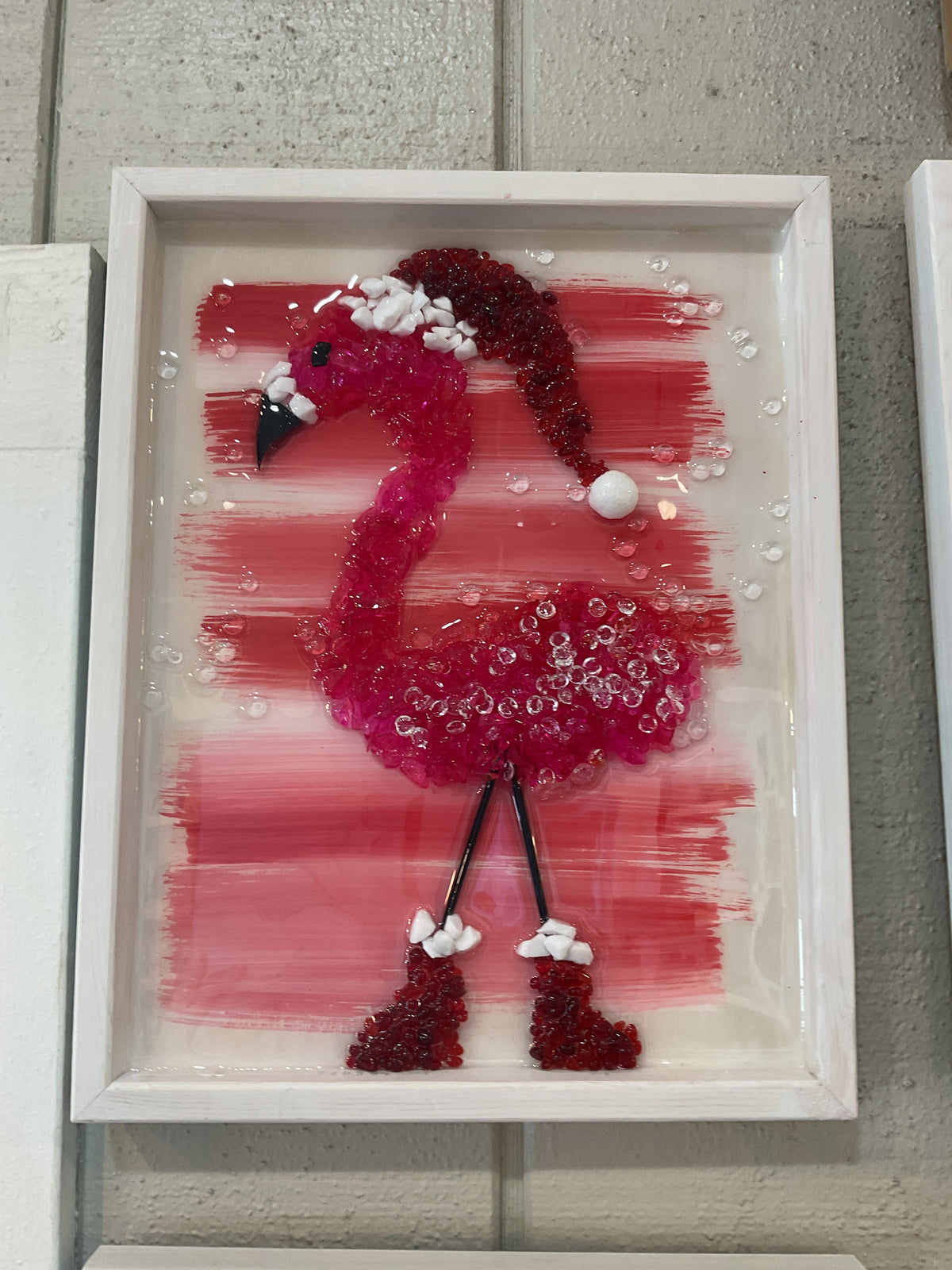 Art - Shard Shop Designs - 11x14 A Flamingo Santa