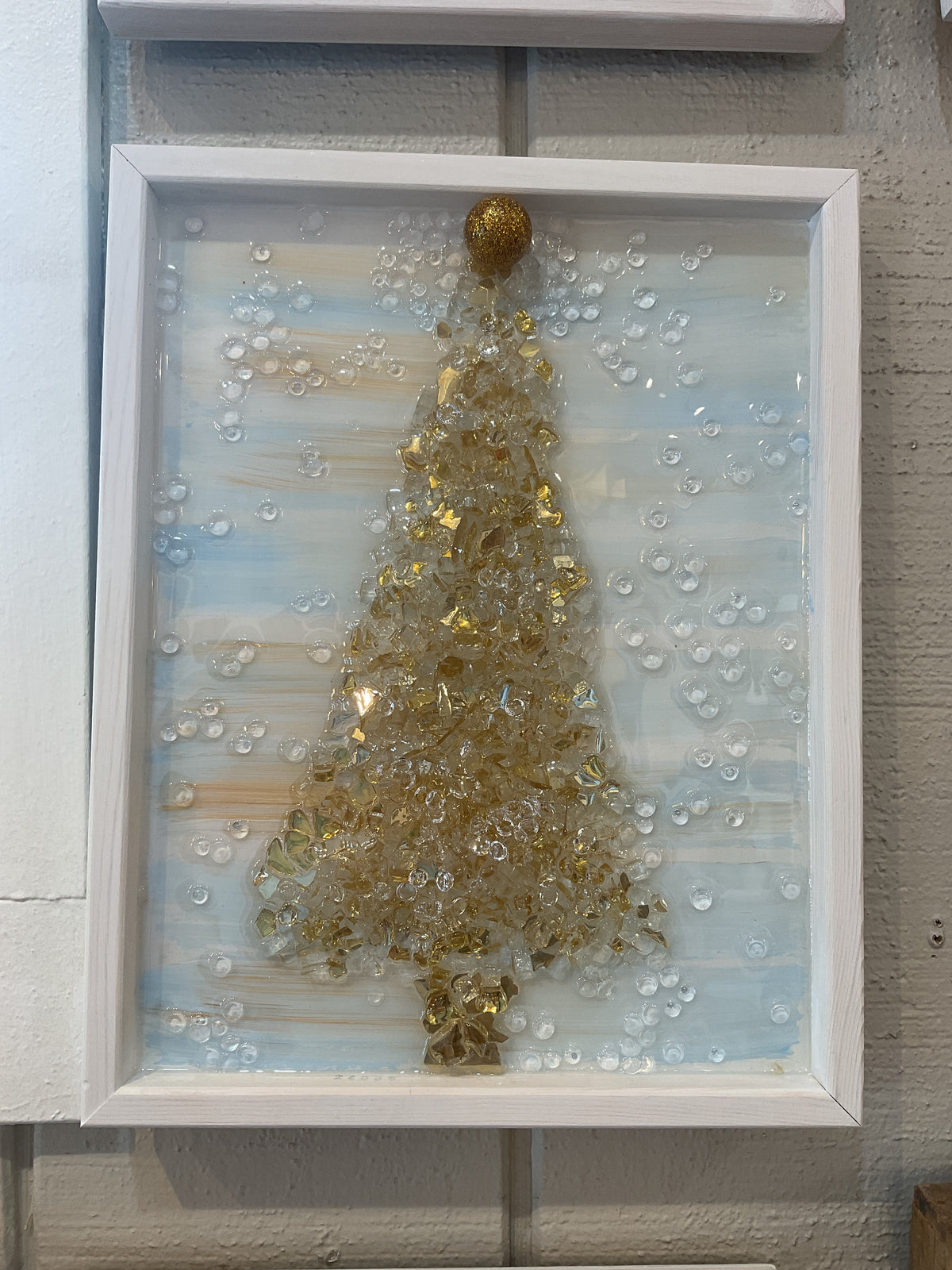 Art - Shard Shop Designs - 11x14 Golden Christmas Tree